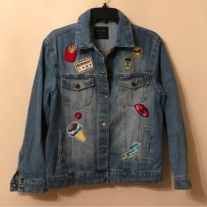 Love Tree Retro Patched Denim Jacket